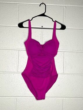 < La Blanca Pink Tummy Control One Piece Swimsuit >